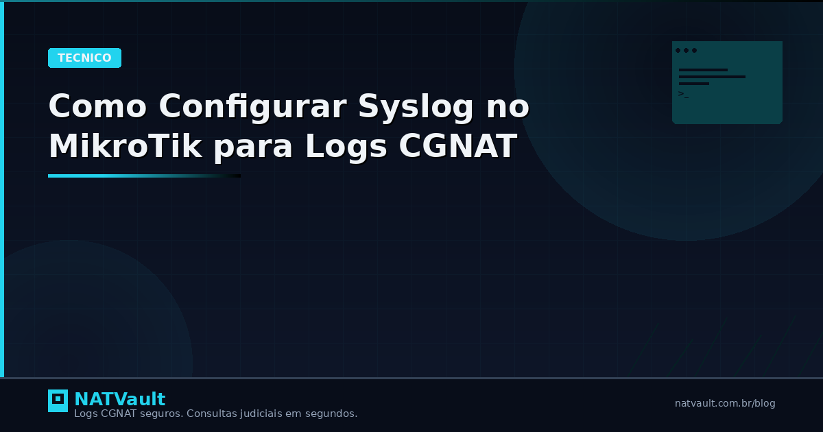 Como Configurar Syslog no MikroTik para Logs CGNAT
